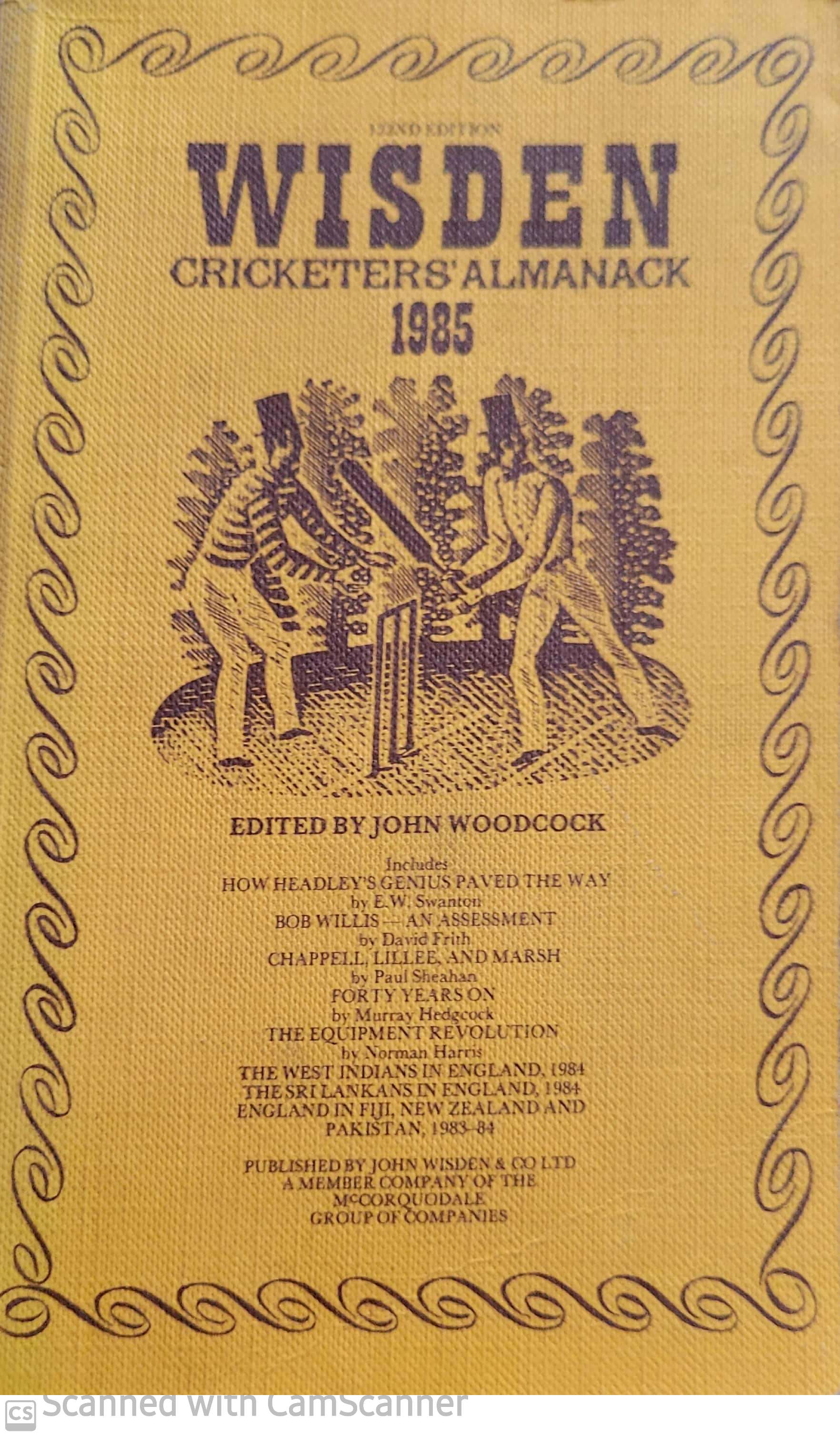 wisden cricketer's almanack 1985